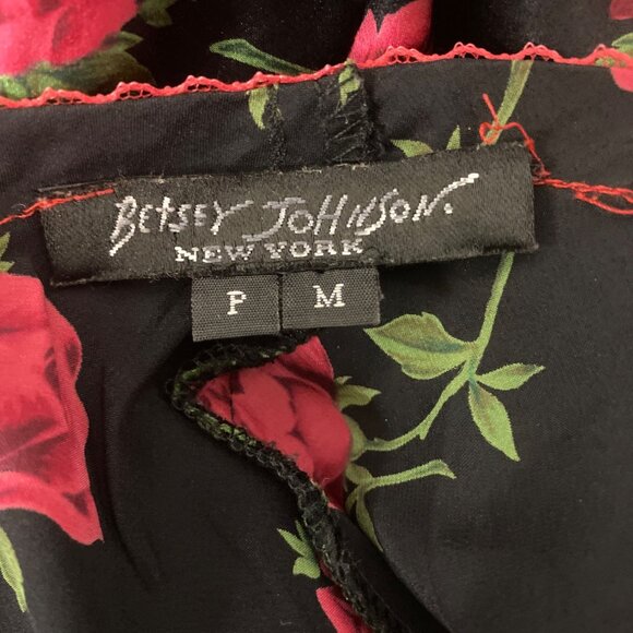 Betsey Johnson Floral Rose Silk Slip Dress P/M - Picture 6 of 8
